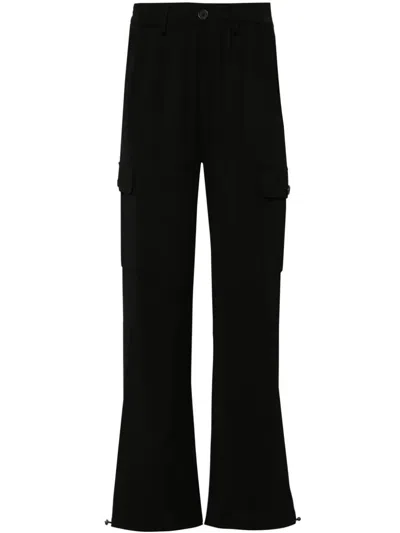 Twinset Drawstring-cuffs Cargo Trousers In Black