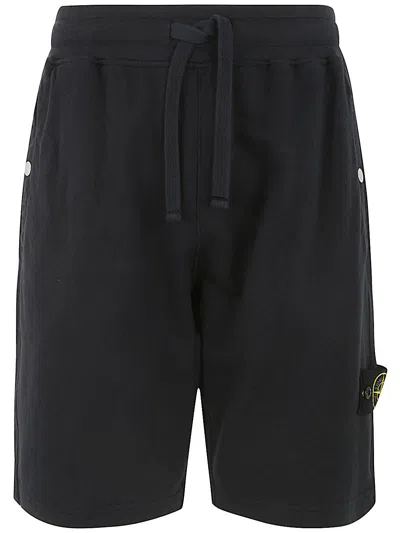 Stone Island Compass-motif Track Shorts In Blue