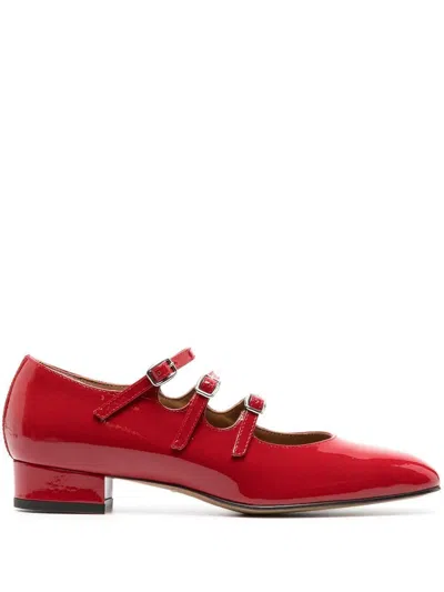 Carel Paris Leather Ariana Mary Janes 20 In Red