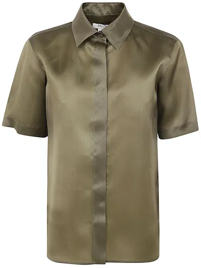 Max Mara Acanto123 Short Sleeve Organdy Shirt Clothing In Green
