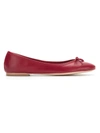 Sarah Chofakian Bow-detail Leather Ballerina Shoes In Red