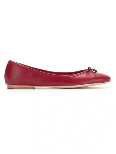 Sarah Chofakian Bow-detail Leather Ballerina Shoes In Red