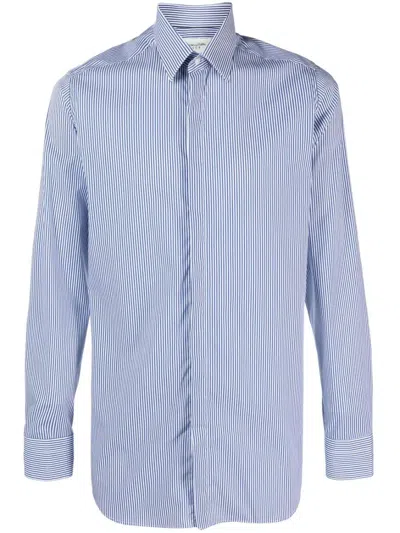 Tintoria Mattei Slim-fit Striped Shirt In Blue