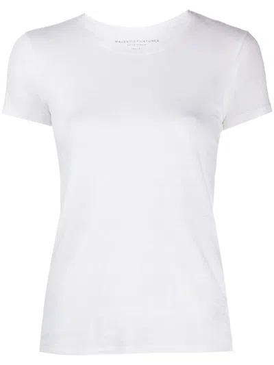 Majestic Filatures Short Sleeve Round Neck T-shirt Clothing In White