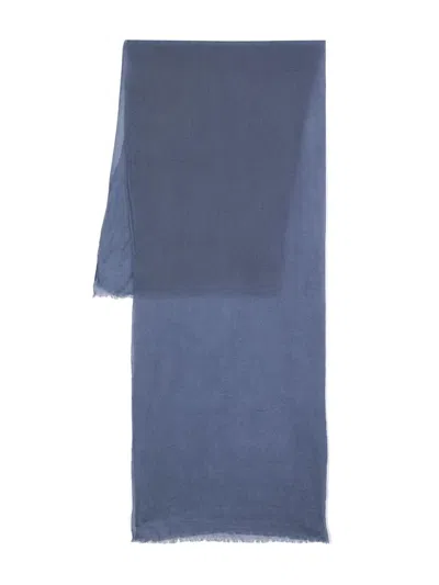 Polo Ralph Lauren Semi-sheer Wool Scarf In Blue