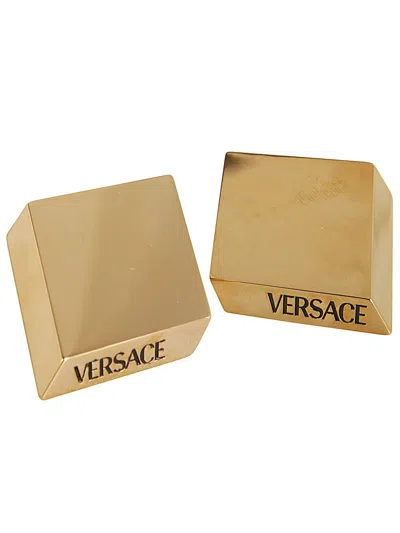 Versace Metal Earrings In Metallic