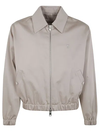 Ami Alexandre Mattiussi Ami Paris Adc Zipped Jacket Clothing In Brown