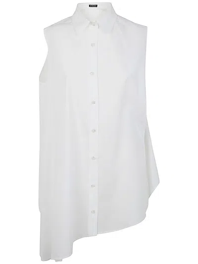 Ann Demeulemeester Iona Oversized Asymmetric Cotton-poplin Shirt In White