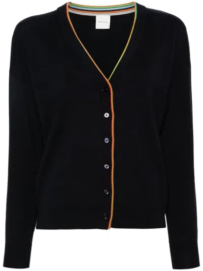 Paul Smith Womens Knitted Cardigan Button Thru In Blue