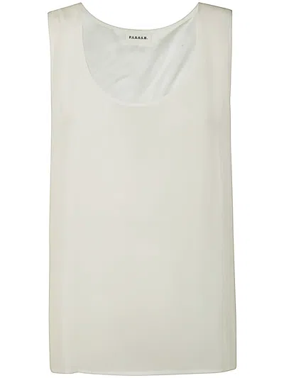 P.a.r.o.s.h Silk Tank Top In White