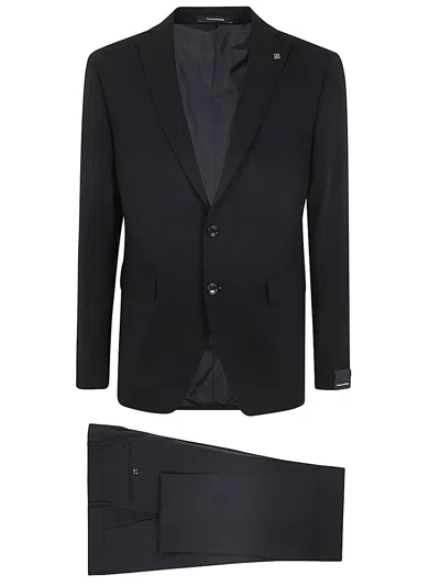 Tagliatore Crepe Effect Classic Suit Clothing In Black