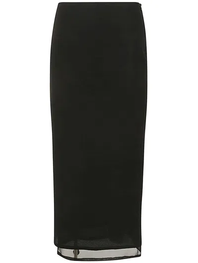Fabiana Filippi Long Pleated Skirt In Black