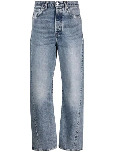 Totême Twisted Seam Full Length Denim Jeans In Blue
