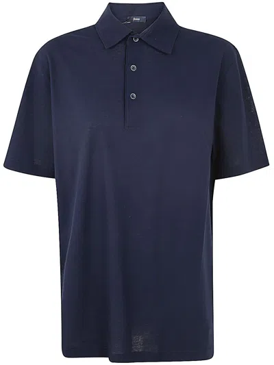 Herno Crepe Polo Clothing In Blue
