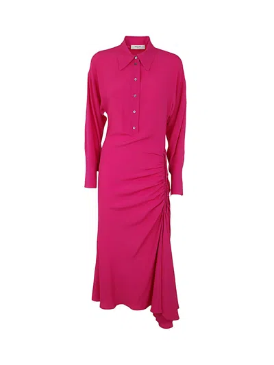 Nina 14.7 Mixed Silk Dress Clothing In Pink & Purple