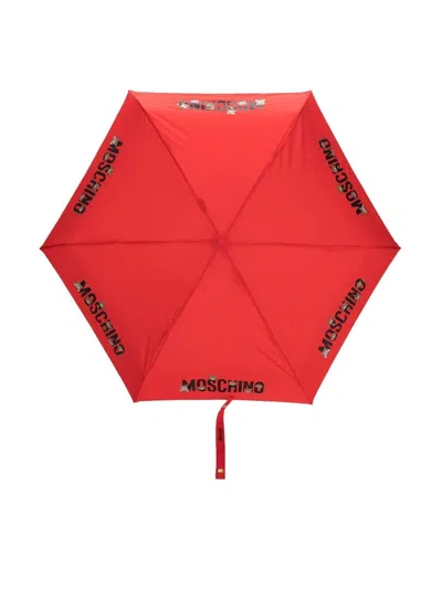 Moschino Logo-print Umbrella In Red