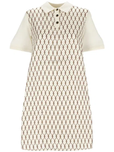 Tory Burch Dresses In New Ivory / Brown Knot
