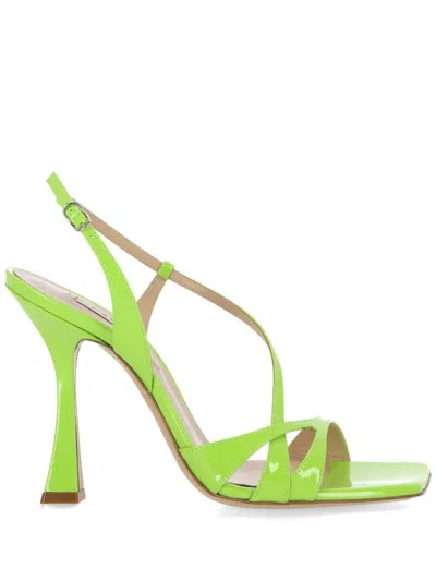 Casadei Geraldine 100mm Leather Sandals In Green