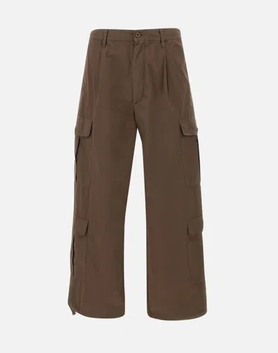 Emporio Armani 3d1p9c Organic Cotton Brown Cargo Trousers