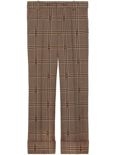 Gucci Trousers In Beige/brown