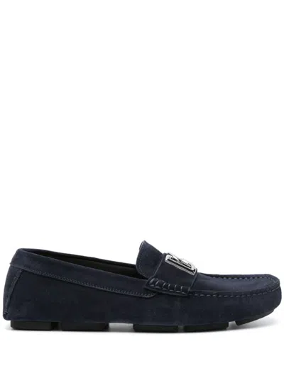 Dolce & Gabbana A50598 Man Tono Blu Flat Shoe