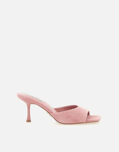 Steve Madden Adysin Pink Suede Square Band Sandals With 8cm Heel