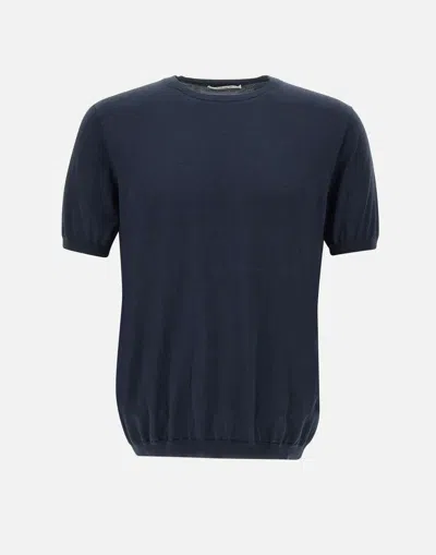 Kangra Cashmere Blue Cotton And Silk T-shirt For Men