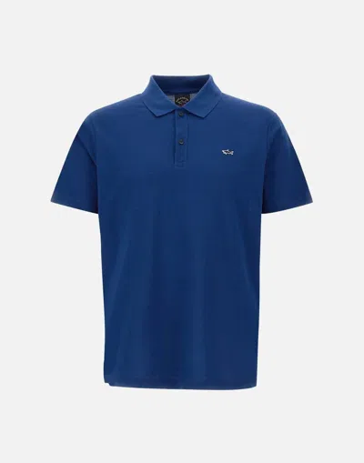 Paul & Shark Logo-patch Organic-cotton Polo Shirt In Blue