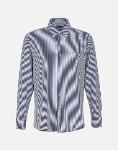 Paul & Shark Blue Striped Button-down Shirt Slim Fit