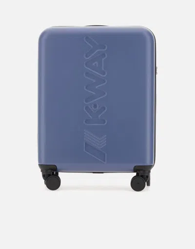 K-way Cabin K-air Small Blue Trolley With Multicolor Stripes
