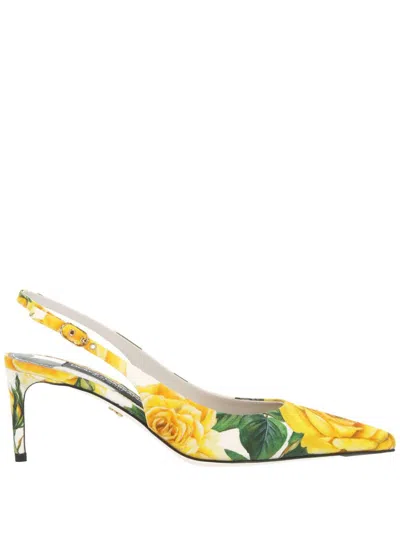 Dolce & Gabbana Cg0639 Rose Yellow Flat Shoe For Women In Rose Gialle