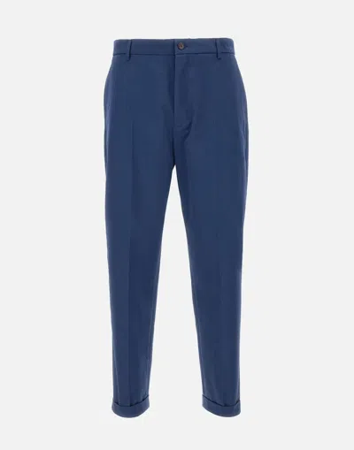 Kenzo Classic Chino Cotton Pants In Blue
