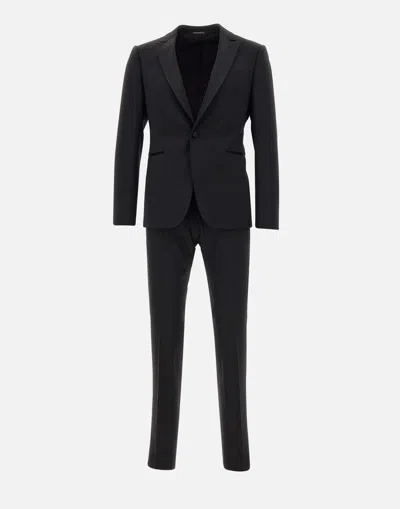 Emporio Armani Cool Wool Two-piece Black Formal Suit