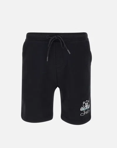 Iceberg Embroidered-logo Cotton Track Shorts In Black