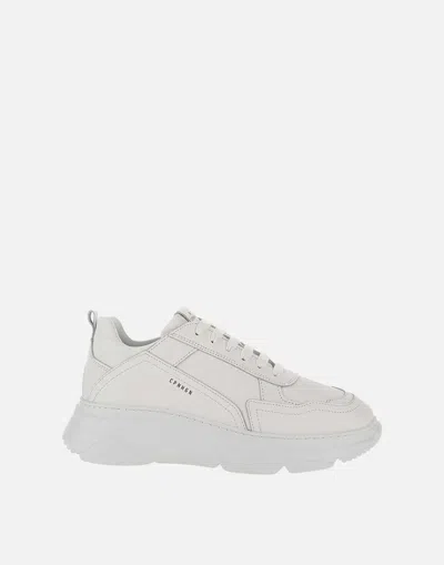 Copenhagen Cph40 White Leather Sneakers With Contrasting Pleats