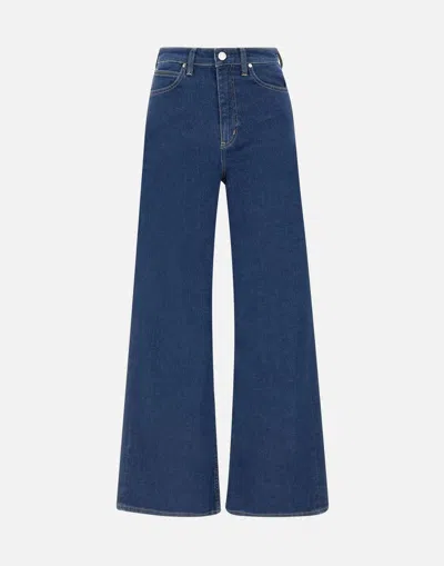 Calvin Klein Dark Blue Wide Leg High Waist Jeans