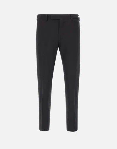 Pt Torino Wool Trousers In Blue