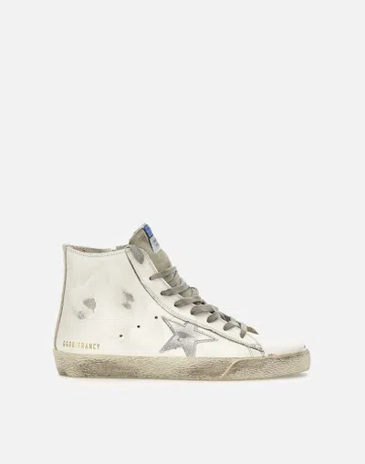 Golden Goose France Classic White Leather Sneakers With Metallic Star