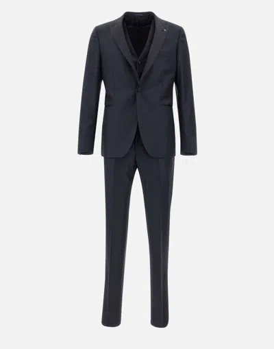 Tagliatore Fresh Super 130s Three-piece Formal Suit In Blue