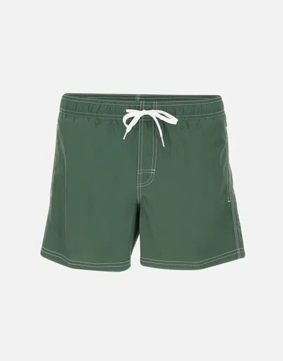 Sundek Green Boardshort Swimsuit With Contrast Detailing