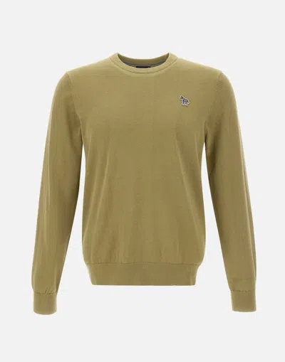 Paul Smith Green Organic Cotton Sweater With Logo Patch