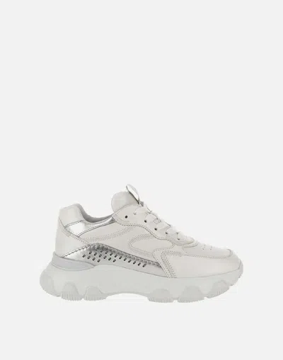 Hogan Hyperactive Luxury Leather Sneakers In White