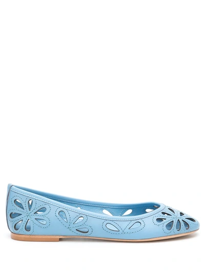 Sarah Chofakian Leather Ballerinas In Blue