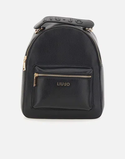 Liu •jo Jorah Tumbled Leather Backpack In Black