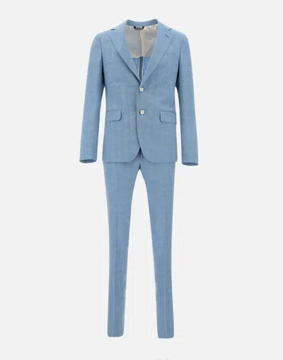 Brian Dales Light Blue Linen And Wool Suit