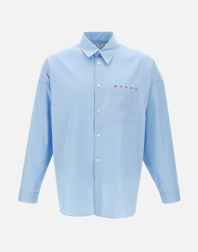 Marni Light Blue Organic Cotton Poplin Shirt