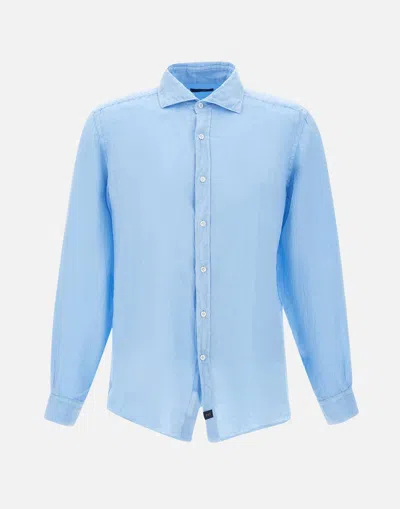 Fay Linen Shirt In Blue