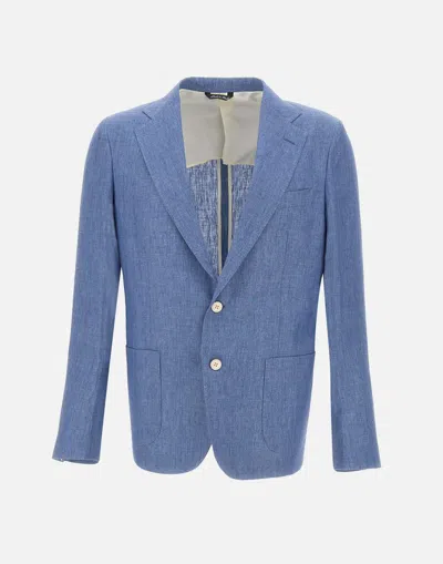 Brian Dales G36t Linen Blazer In Blue