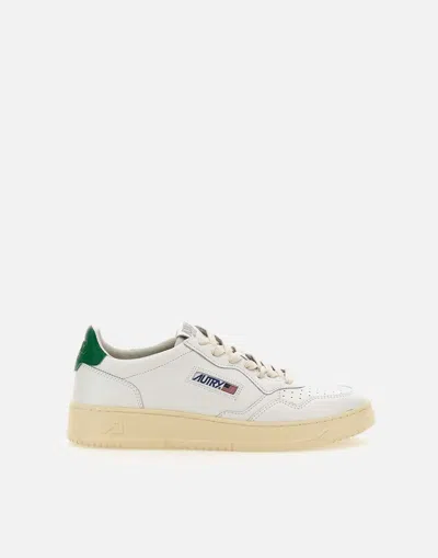 Autry Ll20 White Leather Sneakers With Vintage Design