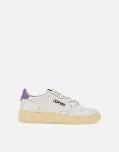 Autry Ll59 Leather Sneakers In White-lilac